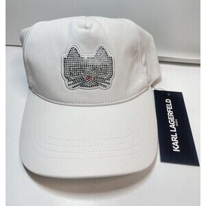 Karl Lagerfeld Embellished Choupette Baseball Cap New